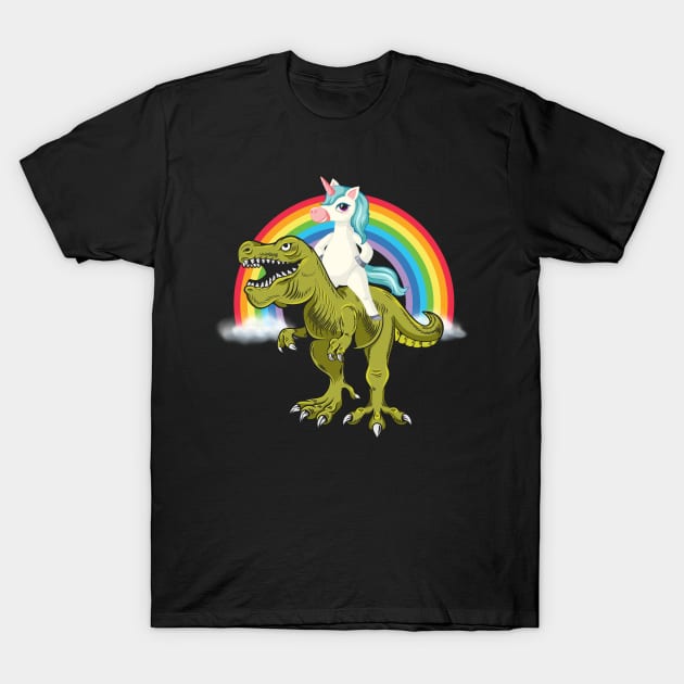 Tyrannosaurus Rex Unicorn Dinosaur T-Shirt by TeddyTees